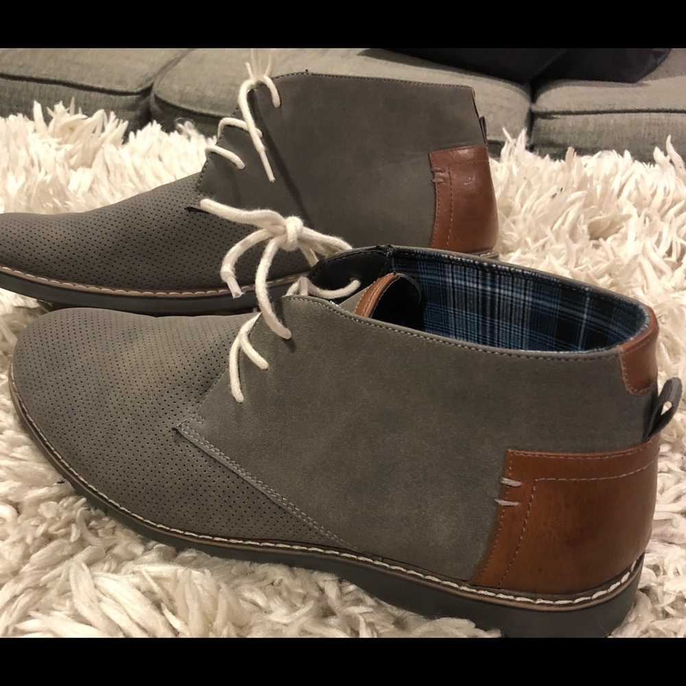 Grey Mens Ankle Boots Sz 13